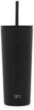 Load image into Gallery viewer, Simple Modern Classic Insulated Tumbler with Straw and Flip Lid Stainless Steel Water Bottle Iced Coffee Travel Cup, 24oz Lid &amp; Flip, Midnight Black
