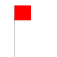 Load image into Gallery viewer, Swanson Tool Co FRG15100 2.5-Inch by 3.5-Inch Marking Flags with 15-Inch Wire Staffs, Red, 100-Pack
