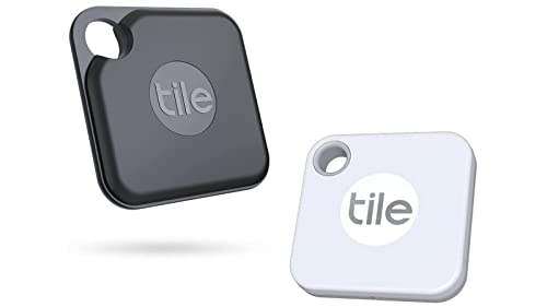 Tile Pro Black & Tile Mate White (2020) Combo - High Performance Bluetooth Tracker, Keys Finder and Item Locator for Keys, Bags, and More; 400 ft Range, Water Resistance and 1 Year Replaceable Battery