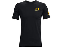 Load image into Gallery viewer, Under Armour Men's New Freedom Flag T-Shirt , Black (003)/Steeltown Gold , Small
