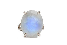 Load image into Gallery viewer, Anemone Jewelry Beautiful Rings - Moonstone Ring in 925 Sterling Silver - Oval Rings for Women - Gift for Sister, Mom, Friend, Partner - Jewelry Box Included
