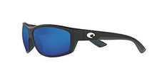 Load image into Gallery viewer, Costa Del Mar Men&#39;s Saltbreak Polarized Rectangular Sunglasses, Matte Black/Grey Blue Mirrored Polarized-580P, 65 mm
