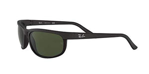Ray-Ban Men's RB2027 Predator 2 Sunglasses, Black/Matte Black/Green, 62 mm