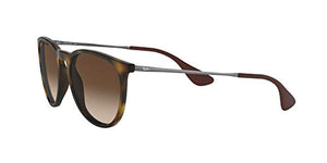 Ray-Ban Women's RB4171 Erika Sunglasses, Dark Rubber Tortoise/Brown Gradient, 54 mm
