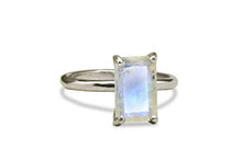 Load image into Gallery viewer, Anemone Unique Moonstone Ring 14K Rose Gold - Genuine Rose Gold Stacking Ring with Different Sizes for Women - Elegant Moonstone Rainbow 3.87 Carats Ring for Inner Strength
