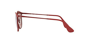 Ray-Ban RB3539 Erika Metal Round Sunglasses, Rubber Bordeaux/Bordeaux Light Flash Grey, 54 mm