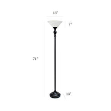 Load image into Gallery viewer, Elegant Designs LF2001-RBW Torchiere Floor Lamp, Restoration Bronze/White
