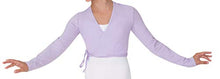 Load image into Gallery viewer, Body Wrappers Girls Long Sleeve Wrap Sweater (3201) -Lilac -6X-7
