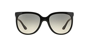 Ray-Ban Women's RB4126 Cats 1000 Eye Sunglasses, Black/Grey Gradient, 57 mm