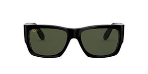 Ray-Ban unisex adult Rb2187 Nomad Sunglasses, Shiny Black/Green, 54 mm US