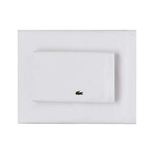 Load image into Gallery viewer, Lacoste 100% Cotton Percale Sheet Set, Solid, White, Queen
