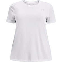 Load image into Gallery viewer, Under Armour Women's Standard Tech Short-Sleeve Crew-Solid, White (100)/Metallic Silver, 1X
