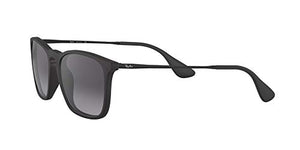 Ray-Ban Unisex-Adult RB4187 Chris Sunglasses, Rubber Black/Grey Gradient, 54 mm