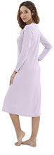 Load image into Gallery viewer, WiWi Bamboo Cotton Nightgowns for Women Soft Long Sleeve Loungewear V Neck Sleepwear Plus Size Nightshirts S-3X, Lavender Purple, XX-Large
