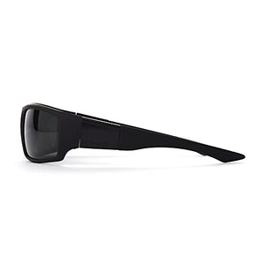 Dockers Men's Gavin Sunglasses Polarized Wrap, Black, 57mm