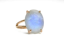 Load image into Gallery viewer, Anemone Jewelry Beautiful Rings - Moonstone Ring in 925 Sterling Silver - Oval Rings for Women - Gift for Sister, Mom, Friend, Partner - Jewelry Box Included
