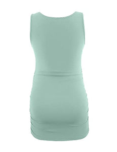 Maternity Shirts Tank Tops Maternity Clothes (Sage,S)