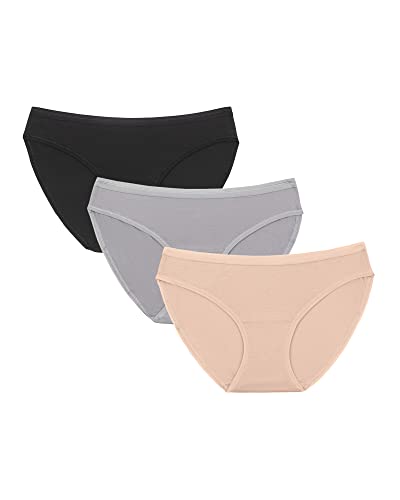 Kindred Bravely Signature Cotton Bikini Underwear | Maternity & Postpartum Panty 3-Pack (Neutrals, Medium)