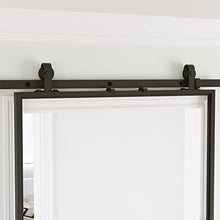 Load image into Gallery viewer, SMARTSTANDARD 42in x 84in Glass Sliding Barn Door with 7ft Top Mount Barn Door Hardware Kit &amp; Soft Close Mechanism, Interior Clear Tempered Glass Carbon Steel Frame, Easy to Assemble
