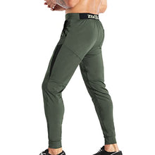 Load image into Gallery viewer, ZENWILL Mens Lightweight Workout Jogger Pants,Men&#39;s Casual Slim Fit Athletic Sweatpants with Zipper Pocket (Small,Army Green)

