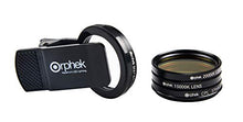 Load image into Gallery viewer, ORPHEK LENS – 2020 Kit for Smartphones – 4 Included: Macro, CPL 37mm Polarized, 15,000k Orange, 20,000k Yellow – For ALL smartphone models: iphone, samsung, huawei, google pixel, tablets and more!
