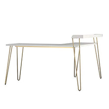 Load image into Gallery viewer, Ameriwood Home Haven L Riser, White/Gold Desk
