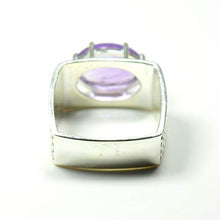 Load image into Gallery viewer, 55Carat Natural Men&#39;s Amethyst Rings Bold Band in Silver Oval Shape Feburary Birthstone Jewelry Size 4-13
