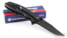 Load image into Gallery viewer, Smith &amp; Wesson Extreme Ops SWA24S 7.1in S.S. Folding Knife with 3.1in Serrated Clip Point Blade and Aluminum Handle for Outdoor, Tactical, Survival and EDC
