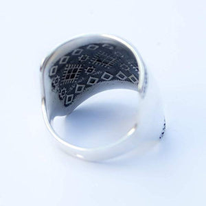 925 Sterling Silver Mayan Sun Cigar Band Ring Inca Aztec Calendar Ring Stylish Boho Hippie Jewelry Mexican Native American Tribal Style Gift for Women Handmade Unique Design