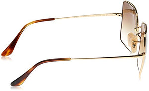 Ray-Ban RB1971 Classic Metal Square Sunglasses, Gold/Brown Gradient, 54 mm