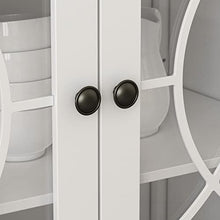 Load image into Gallery viewer, DiDuGo Sideboard Buffet Storage Cabinet with Glass Doors, Wood Buffet Cabinet with Shelves, Accent Furniture, for Dining Room Kitchen White (53.9”L x 15.7”W x 31.9”H)
