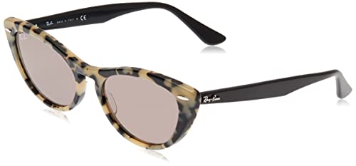 Ray-Ban Women's RB4314N Nina Cat Eye Sunglasses, Beige Havana/Grey Mirror Gold, 54 mm