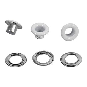 100Sets Round Metal Eyelets Scrapbooking Card Hole Leather Craft Clothe Accessory 4mm (White)