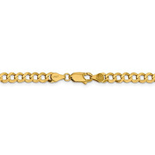 Load image into Gallery viewer, 14k Yellow Gold 4.7mm Solid Flat Cuban Chain Necklace 24 Inch Pendant Charm Curb Miami Fine Jewelry For Women Gifts For Her
