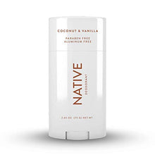 Load image into Gallery viewer, Native Deodorant - Natural Deodorant for Women and Men - Vegan, Gluten Free, Cruelty Free - Aluminum Free, Free of Parabens &amp; Sulfates - Coconut &amp; Vanilla
