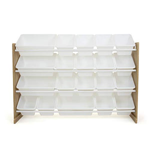 Humble Crew Toy Organizer with 20 Storage Bins, Natural/White