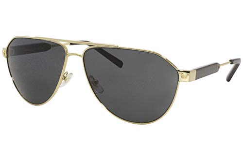 Versace Man Sunglasses, Gold Lenses Steel Frame, 62mm