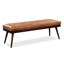 Load image into Gallery viewer, POLY &amp; BARK Luca Leather Bench, Cognac Tan
