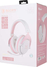 Load image into Gallery viewer, SADES MPOWER Stereo Gaming Headset for PS4, PC, Mobile, Noise Cancelling Over Ear Headphones with Retractable and Flexible Mic &amp; Soft Memory Earmuffs for Laptop Nintendo Switch Games-Angel Edition
