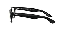 Load image into Gallery viewer, Ray-Ban Unisex-Adult RB2132 New Wayfarer Blue Light Filtering Everglasses, Shiny Black/Clear, 52 mm
