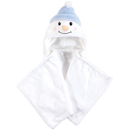 Hudson Baby Unisex Baby and Toddler Hooded Animal Face Plush Blanket, Snowman, One Size