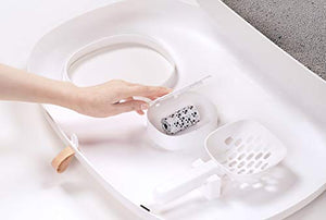 MS Cat Litter Box for Easier Handling of Cat Litter, Enclosed Design, Easy to Clean, Prevent Sand Leakage, Easy Assembly and Large Space, with Cat Litter Scoop