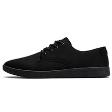Load image into Gallery viewer, Men's Oxfords Dress Sneakers Mesh Black Slip On Shoes Workout Minimalist Laces Up Breathable Loafers Tennis Shoe Black Size 9.5

