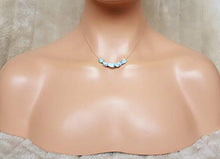 Load image into Gallery viewer, Dainty Caribbean Larimar Pendant Necklace, Sterling Silver Necklace, Caribbean Larimar Jewelry, 925 Sterling Silver, Larimar Necklace
