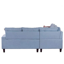 Load image into Gallery viewer, MERITLINE Sectioanl Sofa with Ottoman, Fabric L-Shaped Sectioanl Sofa Living Room Couch Set of 4, Blue
