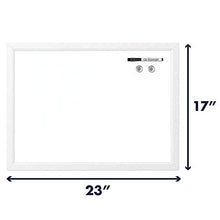 Load image into Gallery viewer, Quartet Magnetic Whiteboard, 17" x 23" Small White Board for Wall, Dry Erase Board for Kids, Perfect for Home Office &amp; Home School Supplies, Dry Erase Marker, Magnets, White Frame (MWDW1723M-WT)
