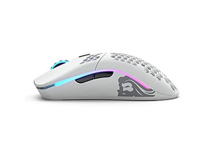 Gaming Keyboard and Mouse Combo - Glorious GMMK 87% Percent Backlit RGB TKL Mechanical Keyboard (White Ice) + Model O Wireless Gaming RGB Matte White Mouse