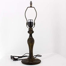 Load image into Gallery viewer, Tiffany Style Table Lamp Light Green Wisteria Stained Glass Lampshade 18 Inch Tall Beside Bedroom Desk Lamps Antique Zinc Base for Living Room Office Lighting S523 WERFACTORY
