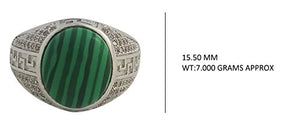 JANIZZ 925 Solid Sterling Silver Ring with Malachite & White CZ in Different Sizes in A Beautiful LED Box(TH2) (6)