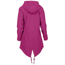 Load image into Gallery viewer, Thenxin Plus Size Women&#39;s Outdoor Waterproof Jacket Zipper Hooded Trench Windbreaker with Drawstring(Purple,XXXL)
